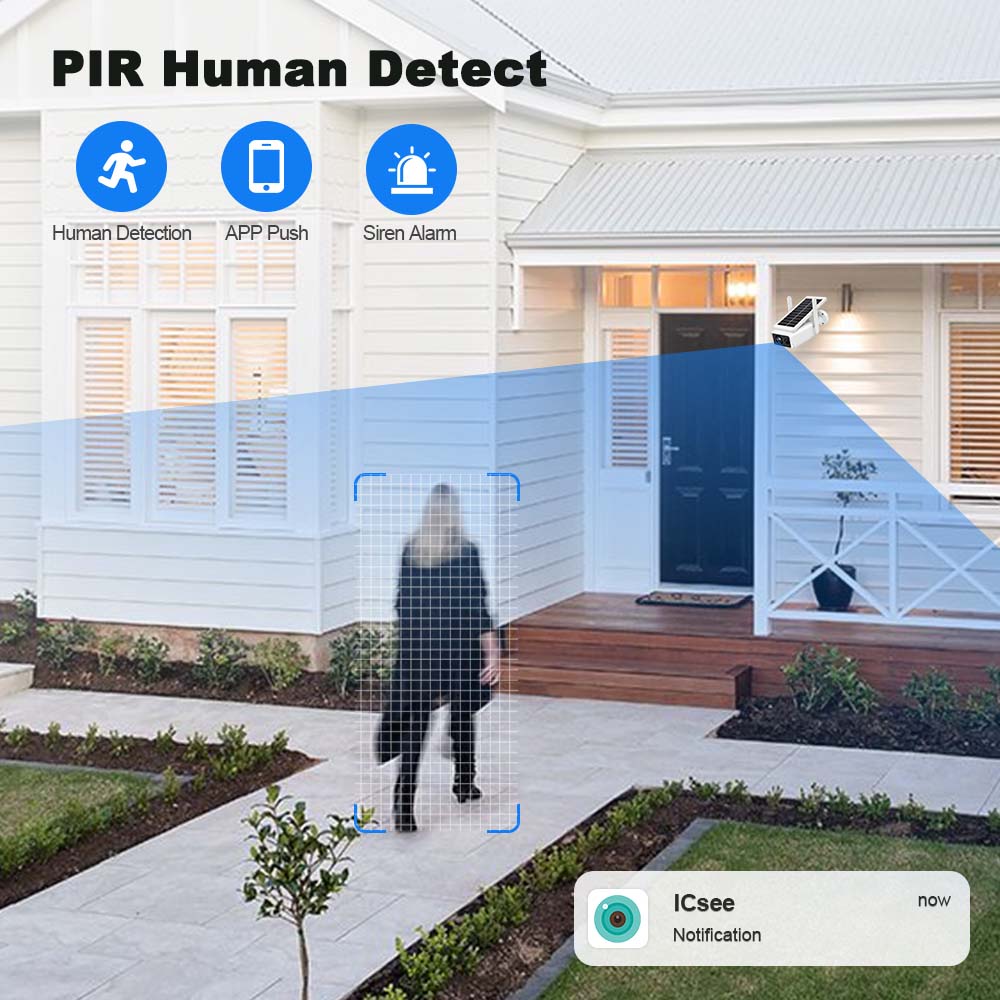 FRDMAX XM49S 4MP Solar Camera - WiFi Outdoor 100° Wide View Security Protection Wireless Surveillance Bullet Cams PIR Detection IR Night