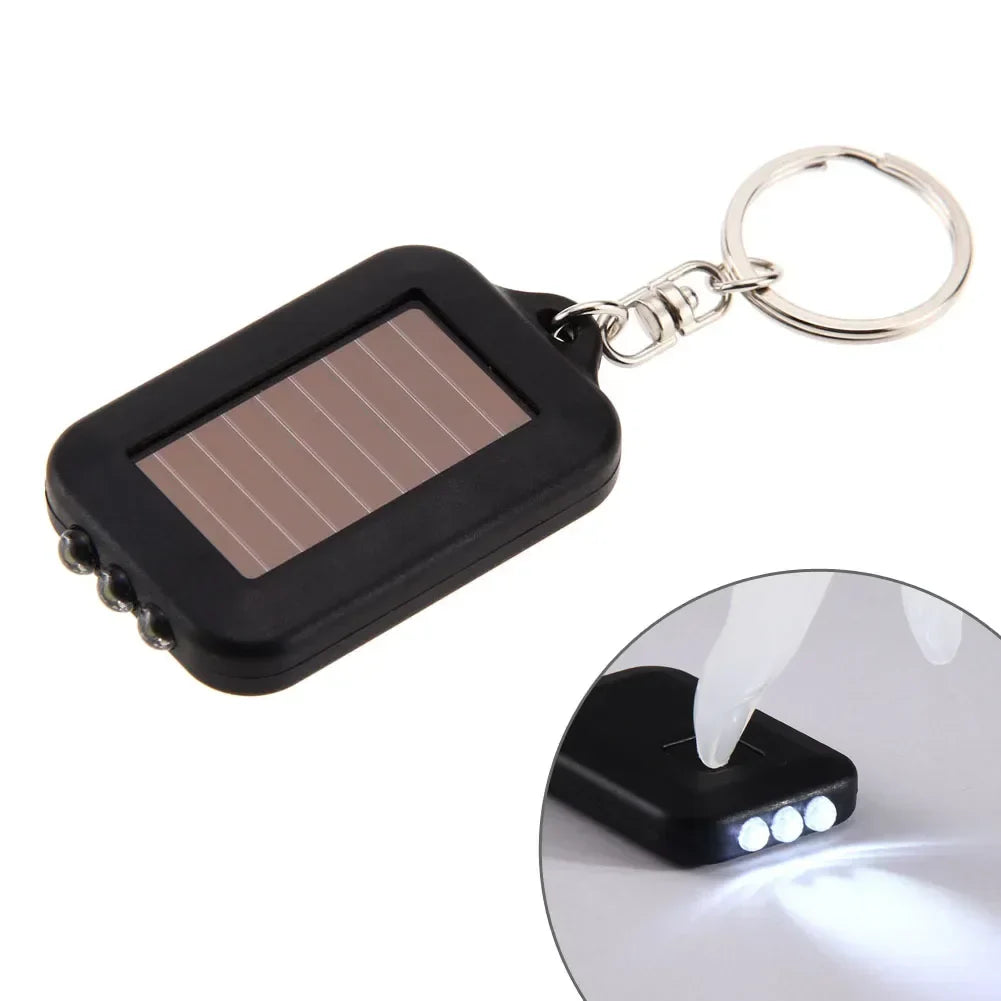 Portable LED Keychain Solar Flashlight | Mini Self-Defense Torch for Outdoor Hiking