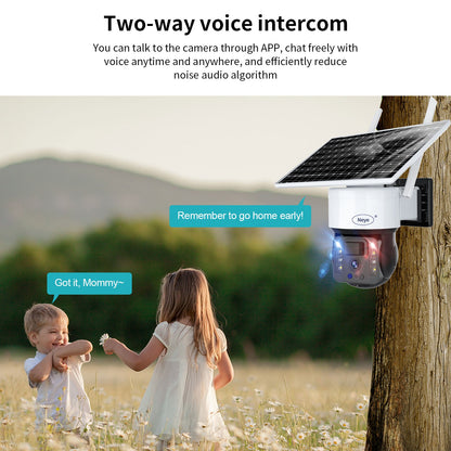 N_eye  8mp/4k Rechargeable Battery Solar Powered Outdoor 1080P Pan Tilt WiFi Security Camera Two-Way Audio IP65 Weatherproof  camera