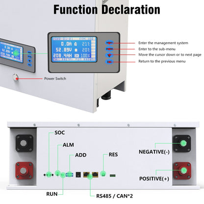 48V 200AH 10KW LiFePO4 Battery Powerwall Lithium Solar Battery 6000+ Cycles Built-in 200A BMS RS485 CAN For Home Storage NO TAX