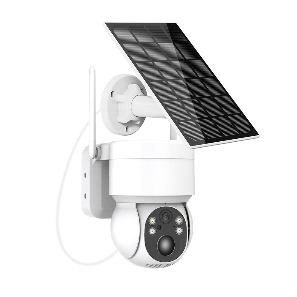 Solar PTZ Camera Wifi Outdoor 1080P PIR Human Detection Wireless Surveillance IP Cameras with Solar Panel 7800mAh Recharge Batte