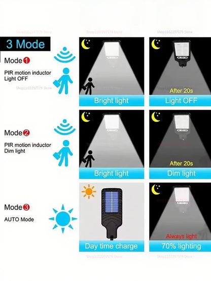 Solar Street Lights - Automatic LED Remote Control Motion Sensor