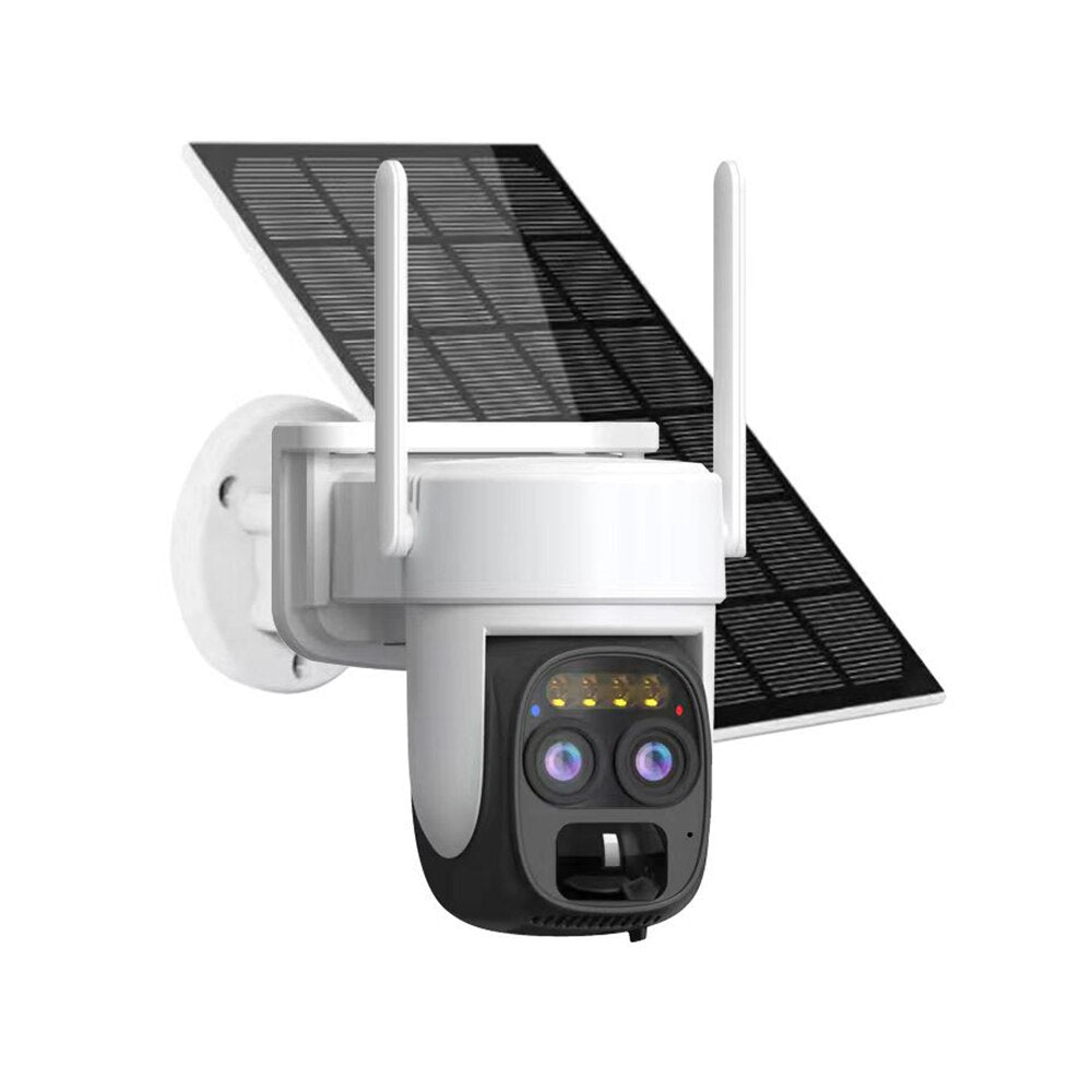 PEGATAH TI-D1W5 8MP Wireless Solar Camera - Outdoor WiFi Dual Lens 10X Solar Panel Human Detection PTZ Security Cam Waterproof Ip Cameras