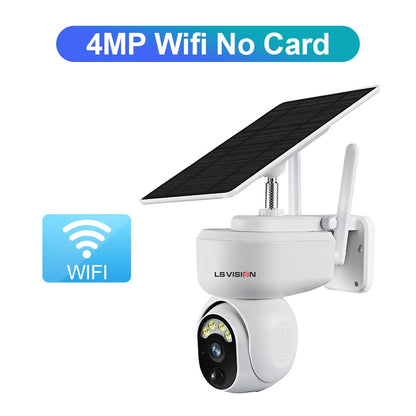 LS VISION 4MP 2K Multipurpose Outdoor 4G Solar Camera - WIFI Wireless PTZ Motion Detection Two Way Audio Security Camera Indoor