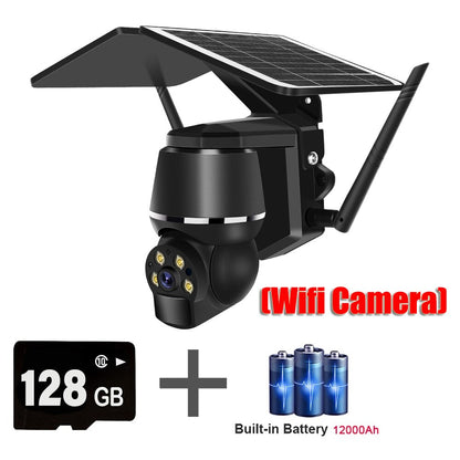 4G 5MP Outdoor Solar Panel Camara - Vigilancia WiFi Surveillance Camera Security Protection CCTV 360 PTZ Motion Detection Smart