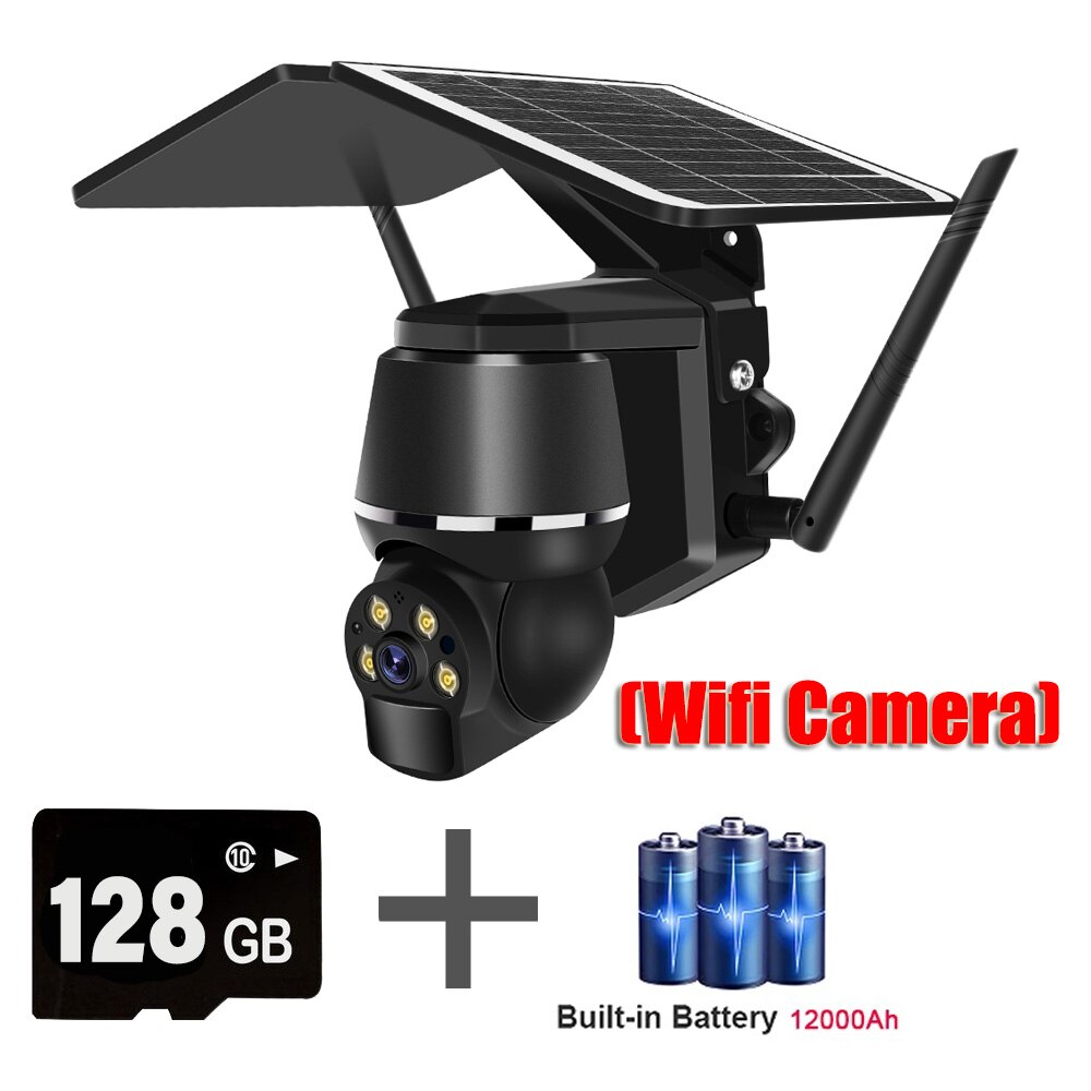 4G 5MP Outdoor Solar Panel Camara - Vigilancia WiFi Surveillance Camera Security Protection CCTV 360 PTZ Motion Detection Smart