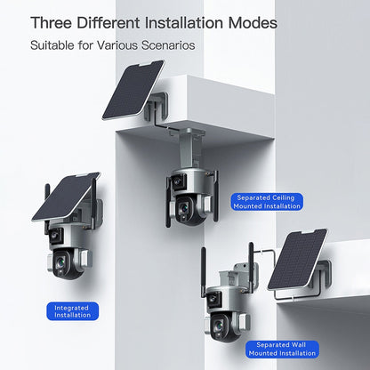 PEGATAH 8MP 4G Wireless Solar Camera - 4K WiFi Dual Lens 10X Solar Panel Human Detection PTZ Security Cam Waterproof ip Cameras