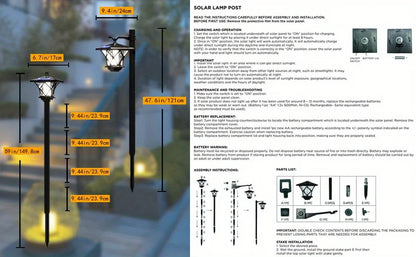 Solar Lamp Post Vintage Street Lights