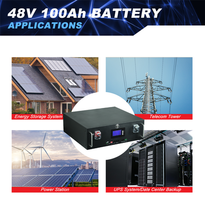 48V 100Ah 200Ah Lifepo4 Battery Pack 4S100A Built-in BMS Grade A Cells 6000 Cycle 32 Parallel 51.2V Lithium Ion Battery NO TAX