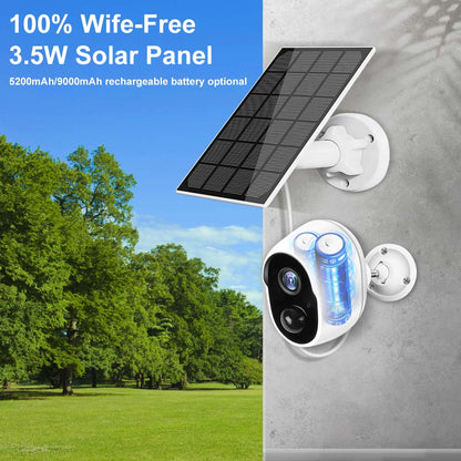 3MP Tuya Smart Life 5200/9000mAh Rechargeable Battery Solar Outdoor WIFI IP65 1080P Surveillance Security Siren Camera