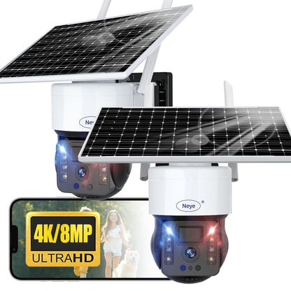 N_eye  8mp/4k Rechargeable Battery Solar Powered Outdoor 1080P Pan Tilt WiFi Security Camera Two-Way Audio IP65 Weatherproof  camera
