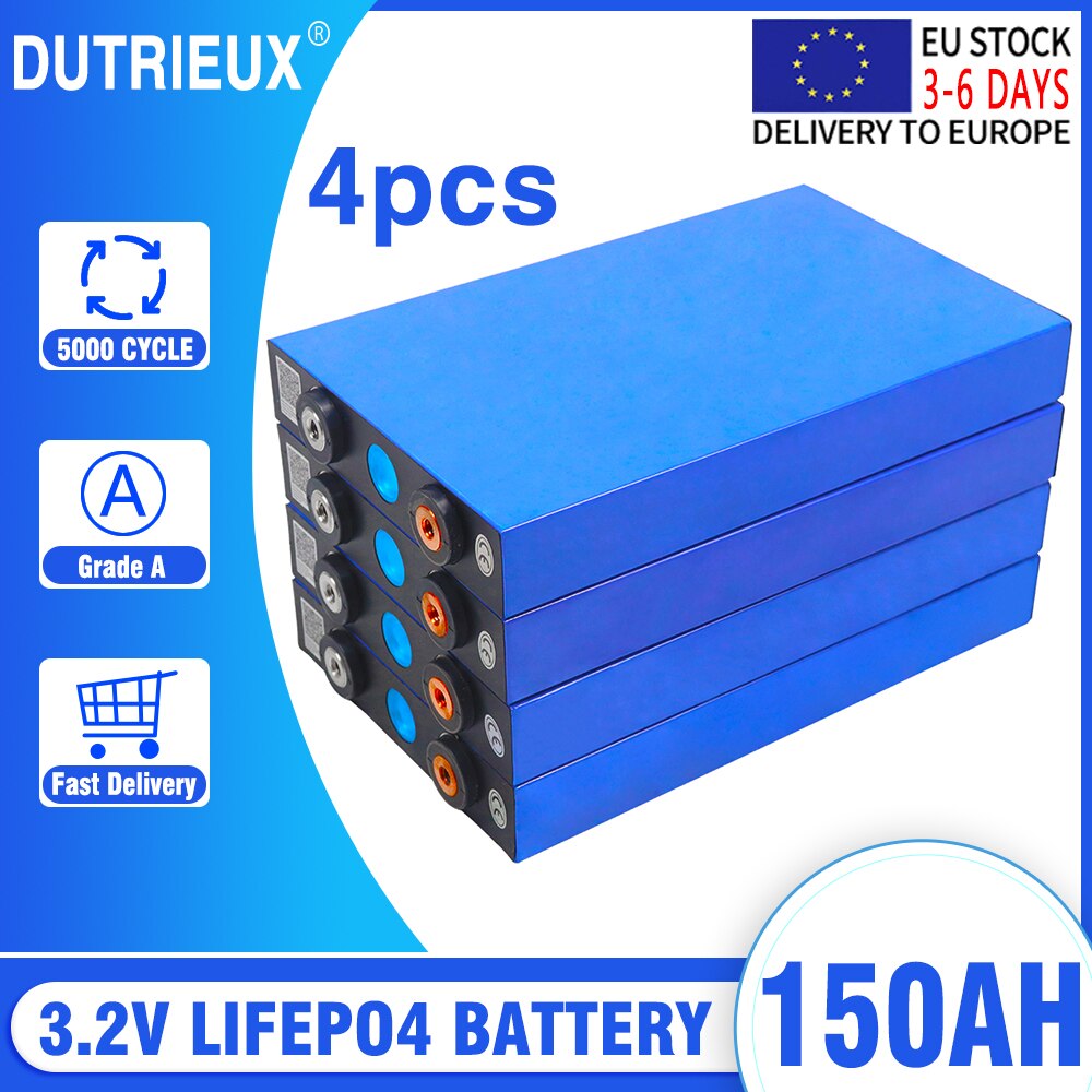 4/8pcs 3.2V 240Ah 200Ah 150Ah 100Ah LiFePO4 Lithium Iron Phosphate Battery Pack For 12V Solar Storage Cells EU 7 Days Delivery