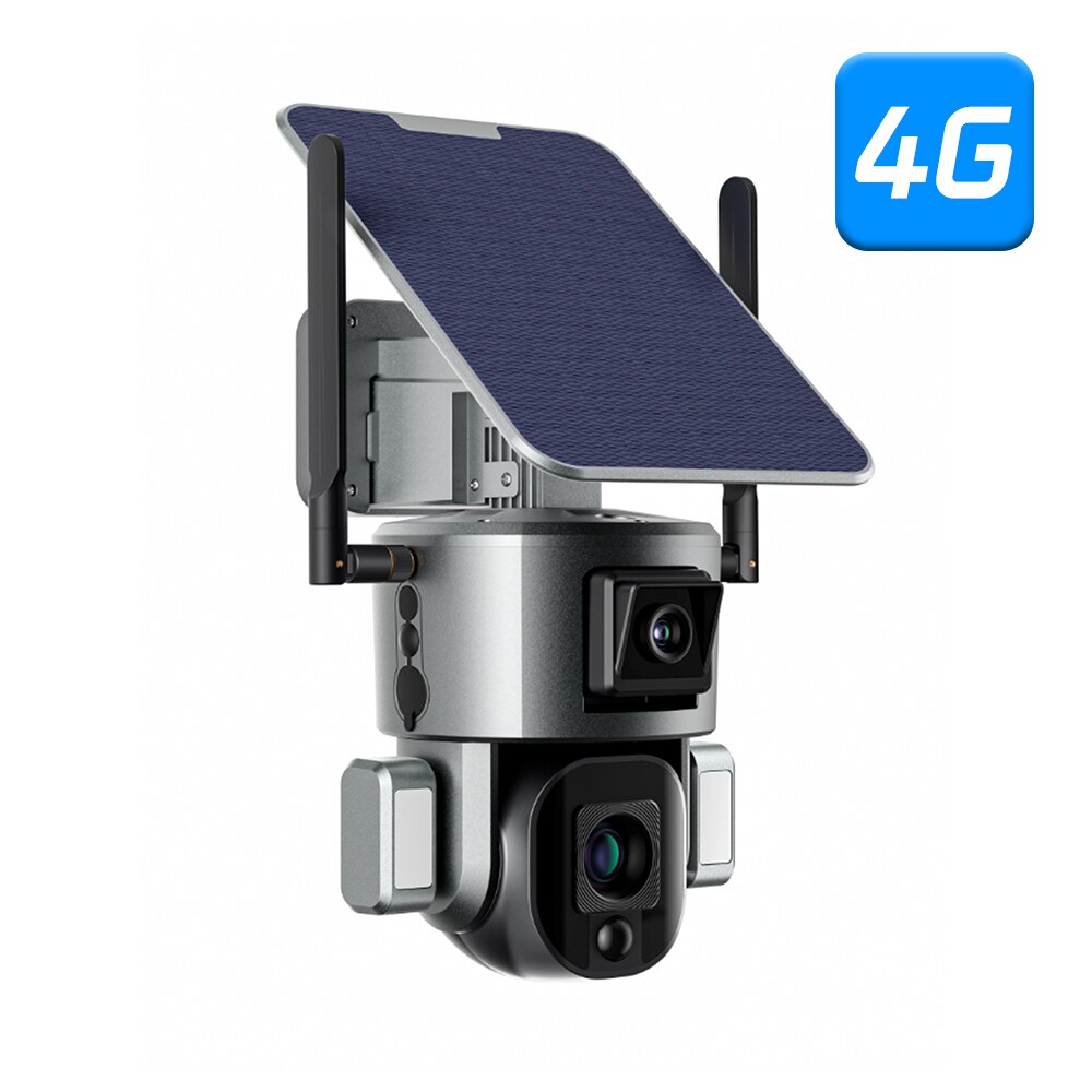PEGATAH 8MP 4G Wireless Solar Camera - 4K WiFi Dual Lens 10X Solar Panel Human Detection PTZ Security Cam Waterproof ip Cameras
