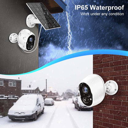 3MP Tuya Smart Life 5200/9000mAh Rechargeable Battery Solar Outdoor WIFI IP65 1080P Surveillance Security Siren Camera