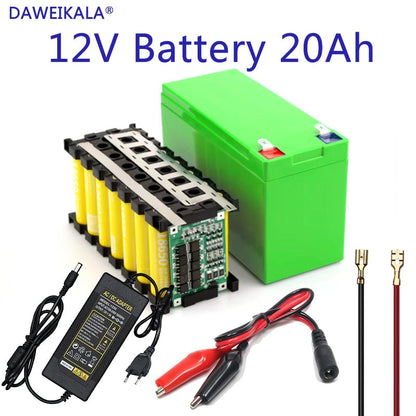12V Battery 18650 Battery Pack 18650 lithium battery recharable battery Solar storage Battery Electric lighting 12V 3A Charger