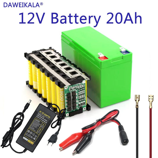 12V Battery 18650 Battery Pack 18650 lithium battery recharable battery Solar storage Battery Electric lighting 12V 3A Charger