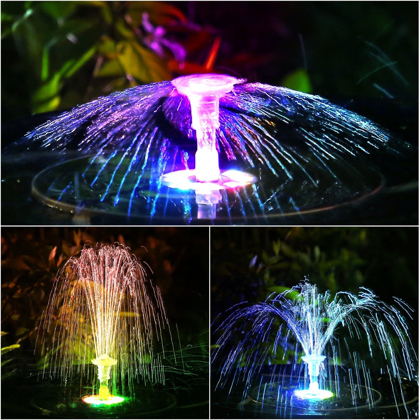 AISITIN 5.5W LED Solar Fountain - Solar Water Fountains with 3000mAh Battery 6 Nozzles. for Bird Bath. Garden and Outdoor.etc.