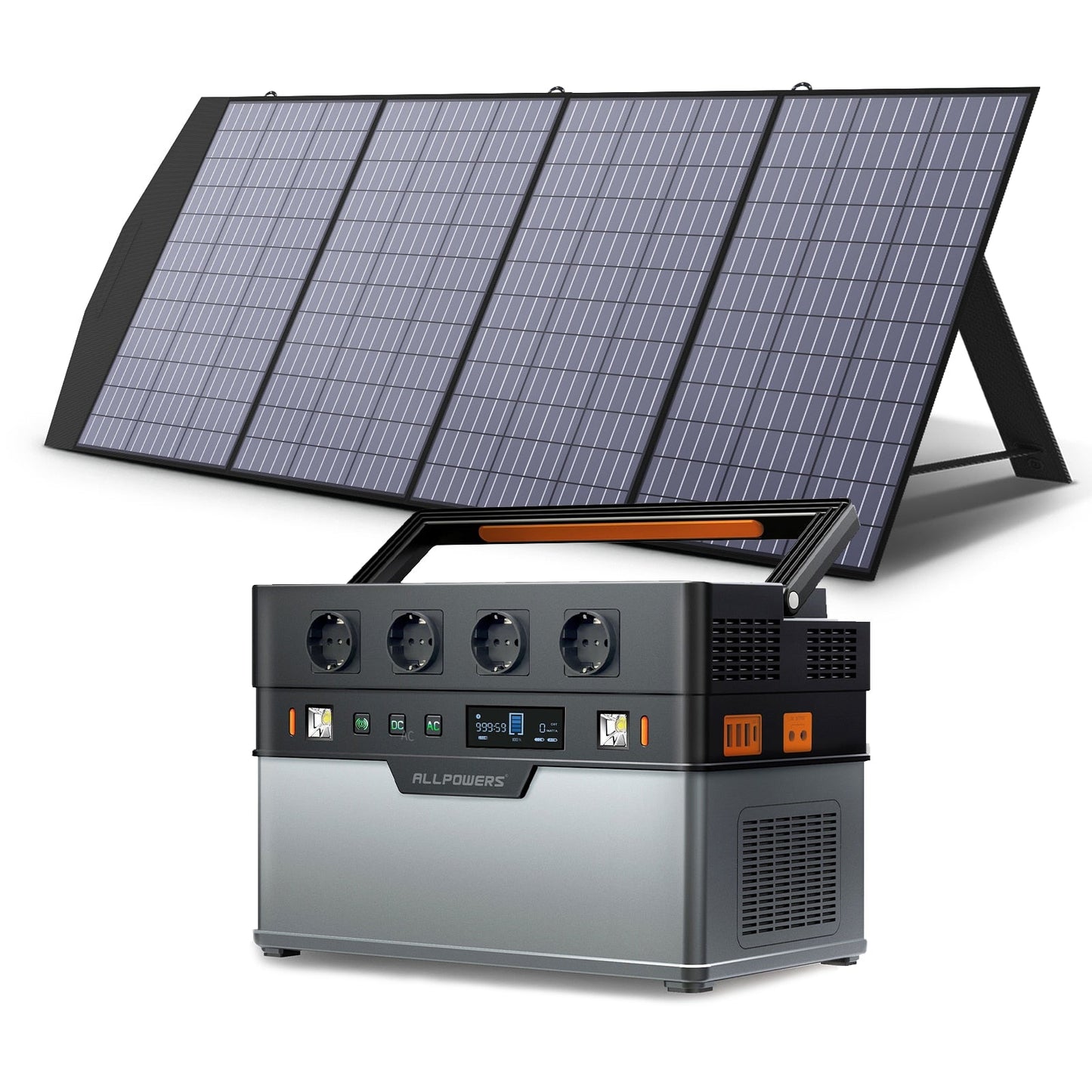 ALLPOWERS Portable solar Power Station 700W / 1500W Outdoor Generators. 110 / 230V Battery Backup With Mobile 200W Solarpanel