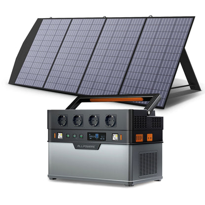 ALLPOWERS Portable solar Power Station 700W / 1500W Outdoor Generators. 110 / 230V Battery Backup With Mobile 200W Solarpanel