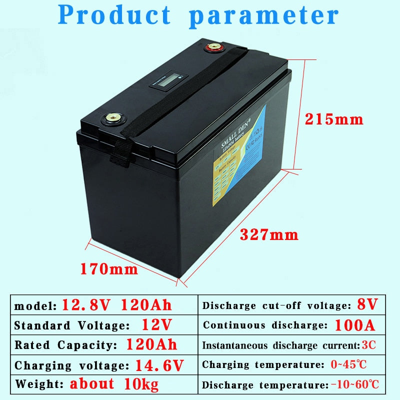 12V 160Ah 120Ah 100Ah 90Ah LiFePO4 battery For 12.8V RV Campers Golf Cart Off-Road Off-grid Solar Wind batteries / 14.6v charger