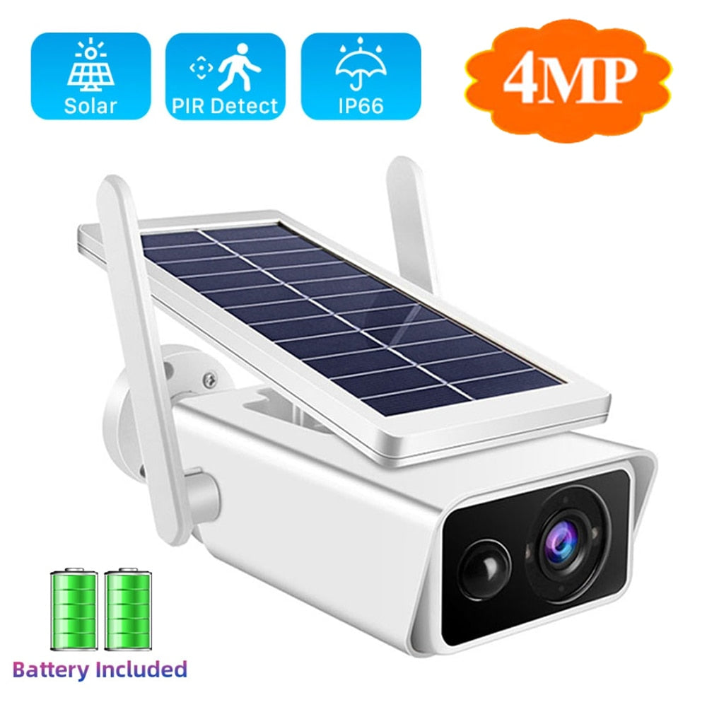BYSL 4MP Solar Camera - Outdoor Wireless Battery Powered Full Color Night Vision Surveillance Security Protection CCTV PIR IP Camera