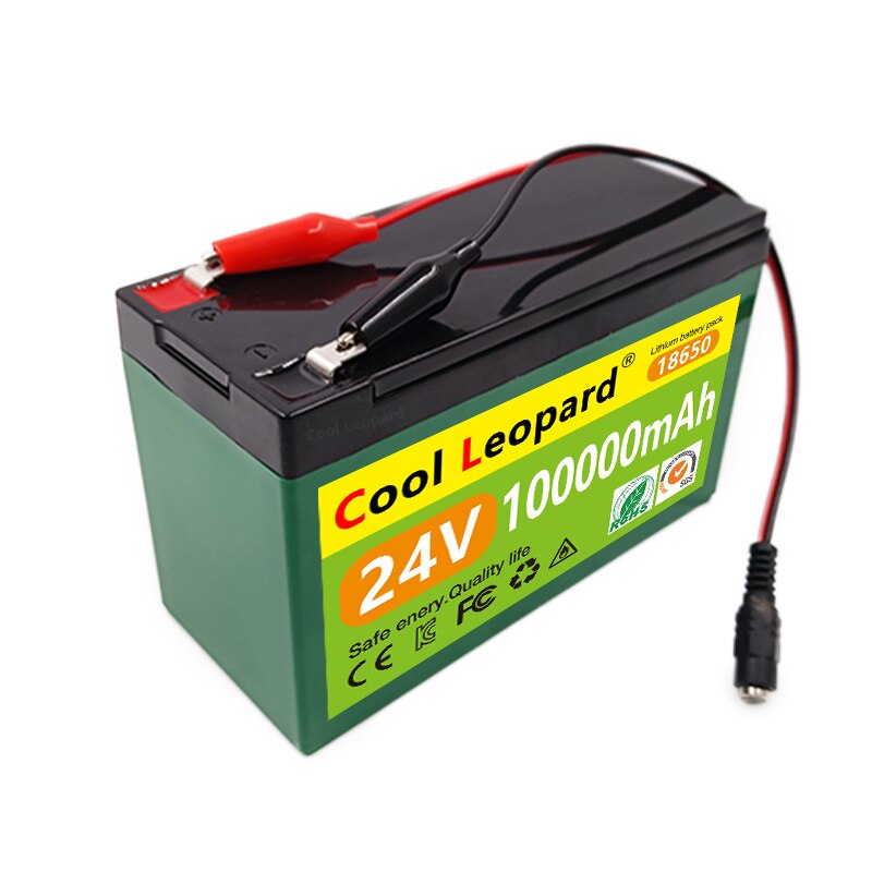 Cool Leopard NEW 24V 100AH 18650 Lithium Battery .For Lnverter Solar Street Light E-Bike Scooter+ 25.2V 2A Charger Built-In BMS
