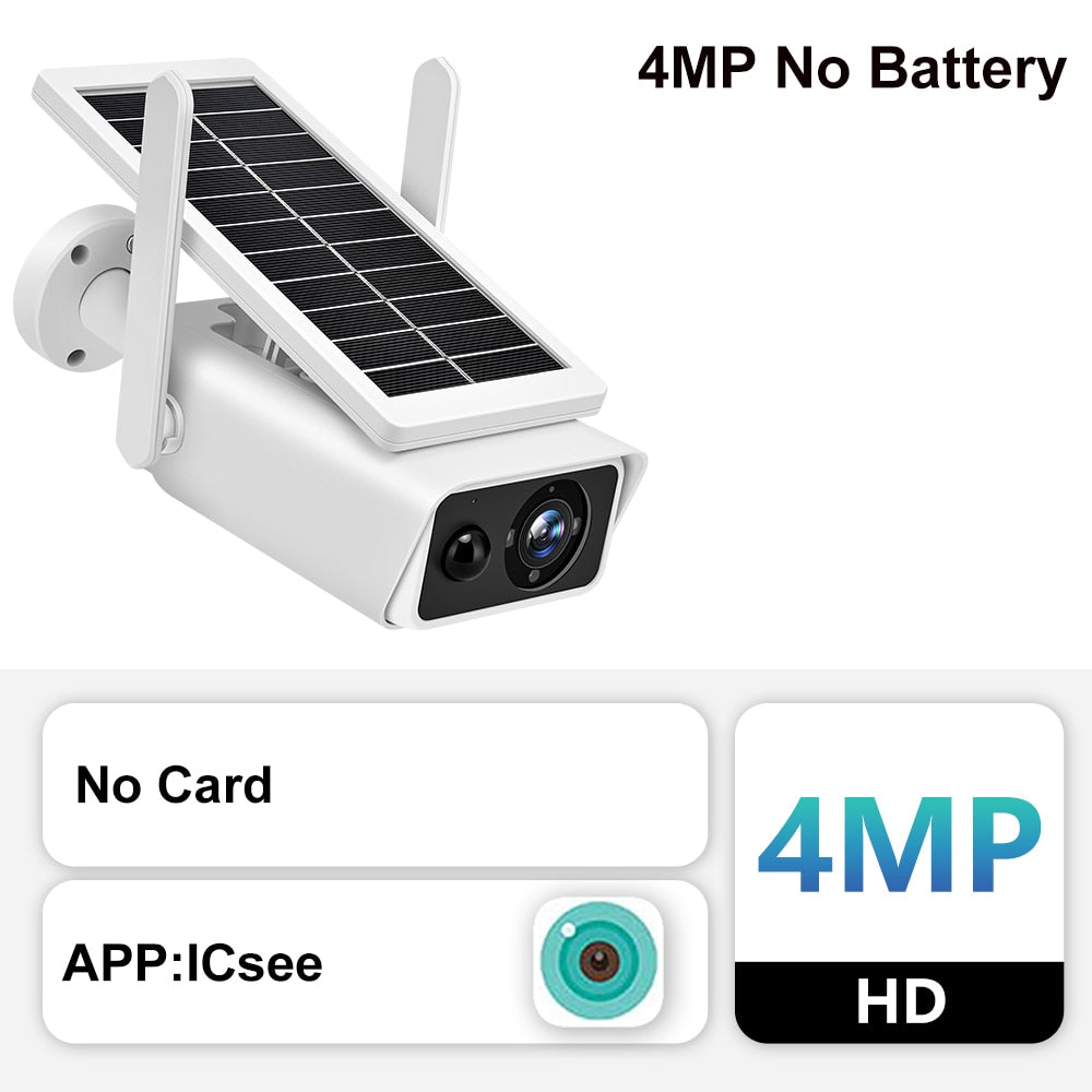 FRDMAX XM49S 4MP Solar Camera - WiFi Outdoor 100° Wide View Security Protection Wireless Surveillance Bullet Cams PIR Detection IR Night