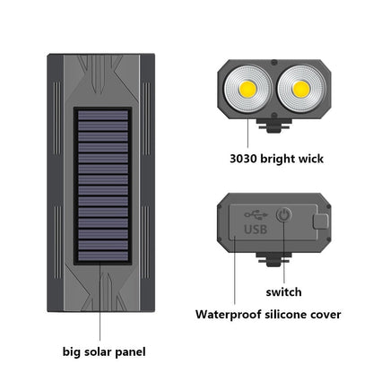 1200mAh MTB Solar Bike Light Headlight - Bicycle Flashlight 2*30 LED Front Light Bike Solar Power Bicycle Accessories