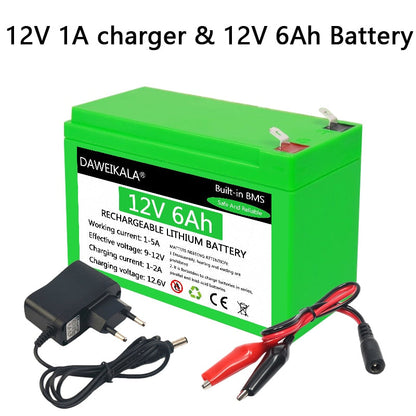12V Battery 18650 Battery Pack 18650 lithium battery recharable battery Solar storage Battery Electric lighting 12V 3A Charger