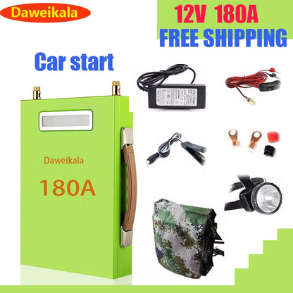 1Large capacity lithium battery 12V180AH portable power station solar generator battery DC outdoor camera emergency power supply