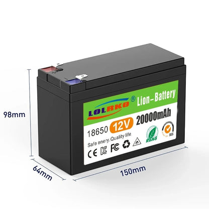 12V Battery 18650 Battery Pack 18650 lithium battery recharable battery Solar storage Battery Electric lighting Outdoor battery