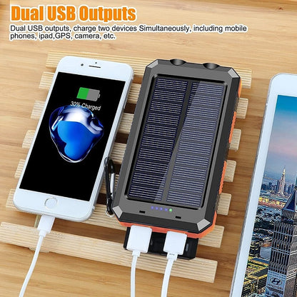 80000mAh Portable Solar Power Bank External Battery Charging Poverbank External Battery Charger LED Light for All Smartphones
