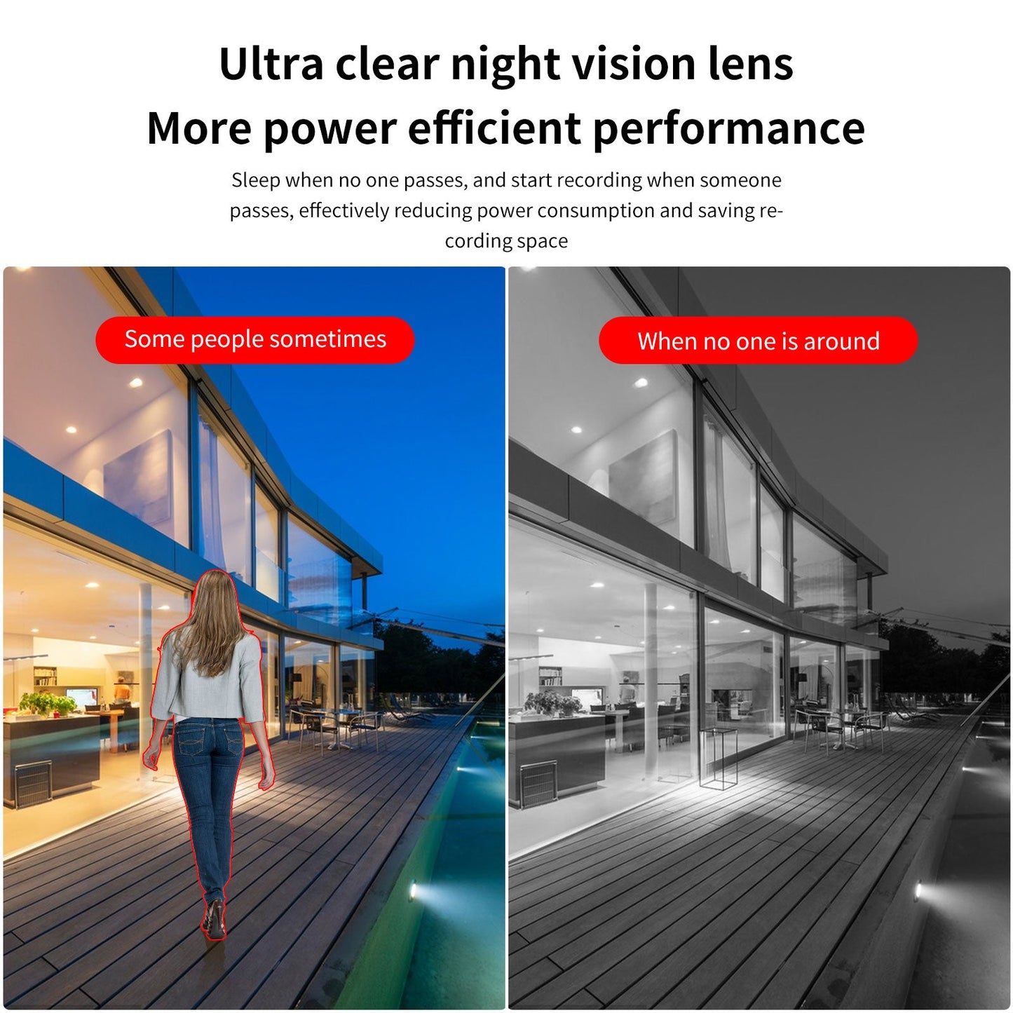 N_eye  8mp/4k Rechargeable Battery Solar Powered Outdoor 1080P Pan Tilt WiFi Security Camera Two-Way Audio IP65 Weatherproof  camera