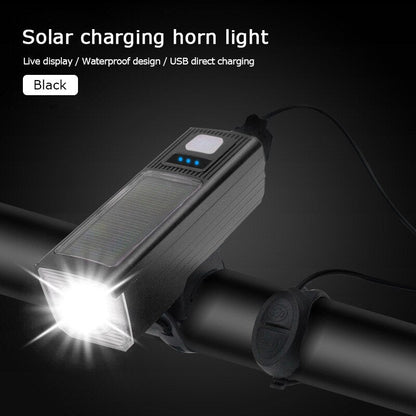 Solar Bike Light USB Charge Bicycle Light with Bicycle Horn - Waterproof Cycling Light 2000mAh As A Power Bank with 130dB Tweeter