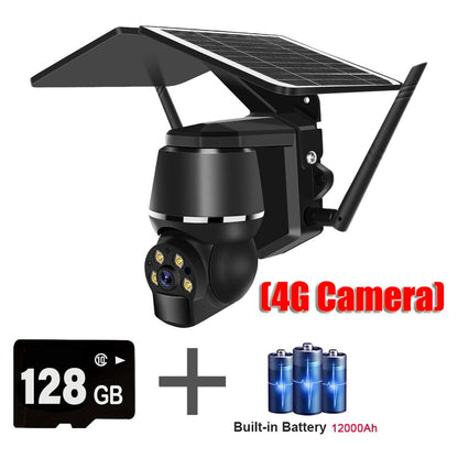 4G 5MP Outdoor Solar Panel Camara - Vigilancia WiFi Surveillance Camera Security Protection CCTV 360 PTZ Motion Detection Smart