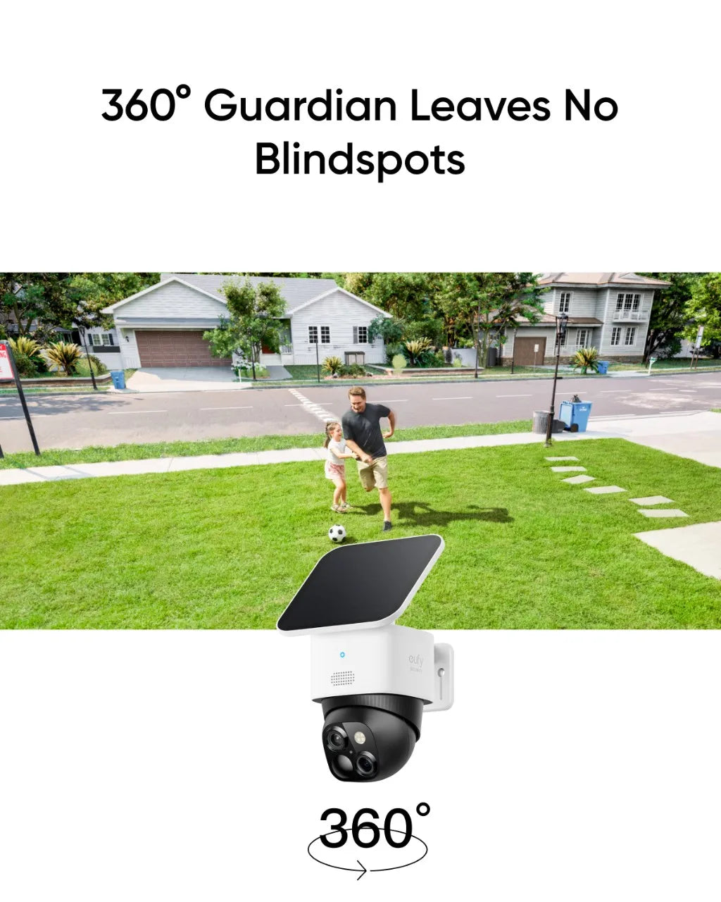 Eufy S340 SoloCam - Solar Security Camera Wireless Outdoor Camera 360° Surveillance No Blind Spots 2.4 GHz Wi-Fi No Monthly Fee