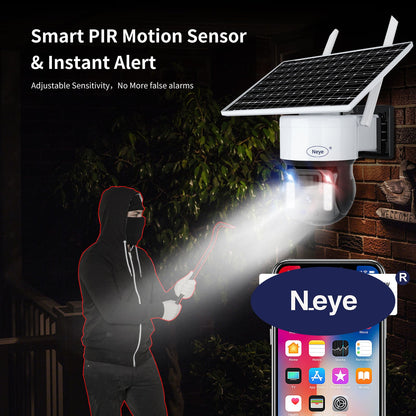 N_eye  8mp/4k Rechargeable Battery Solar Powered Outdoor 1080P Pan Tilt WiFi Security Camera Two-Way Audio IP65 Weatherproof  camera