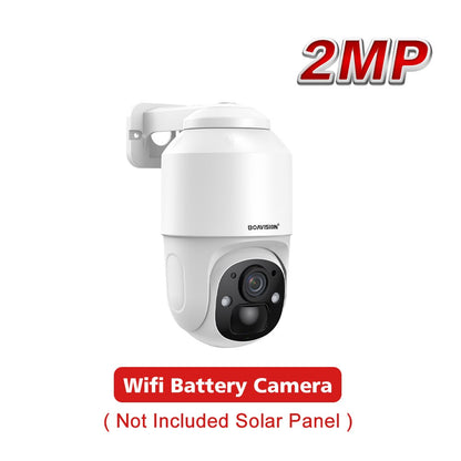 BOAVISION D4 Solar Camera - Wireless WIFI Solar Panel Outdoor 2MP 4MP PIR Human Detection Built-in 9000mah Rechargeble Battery Security Camera