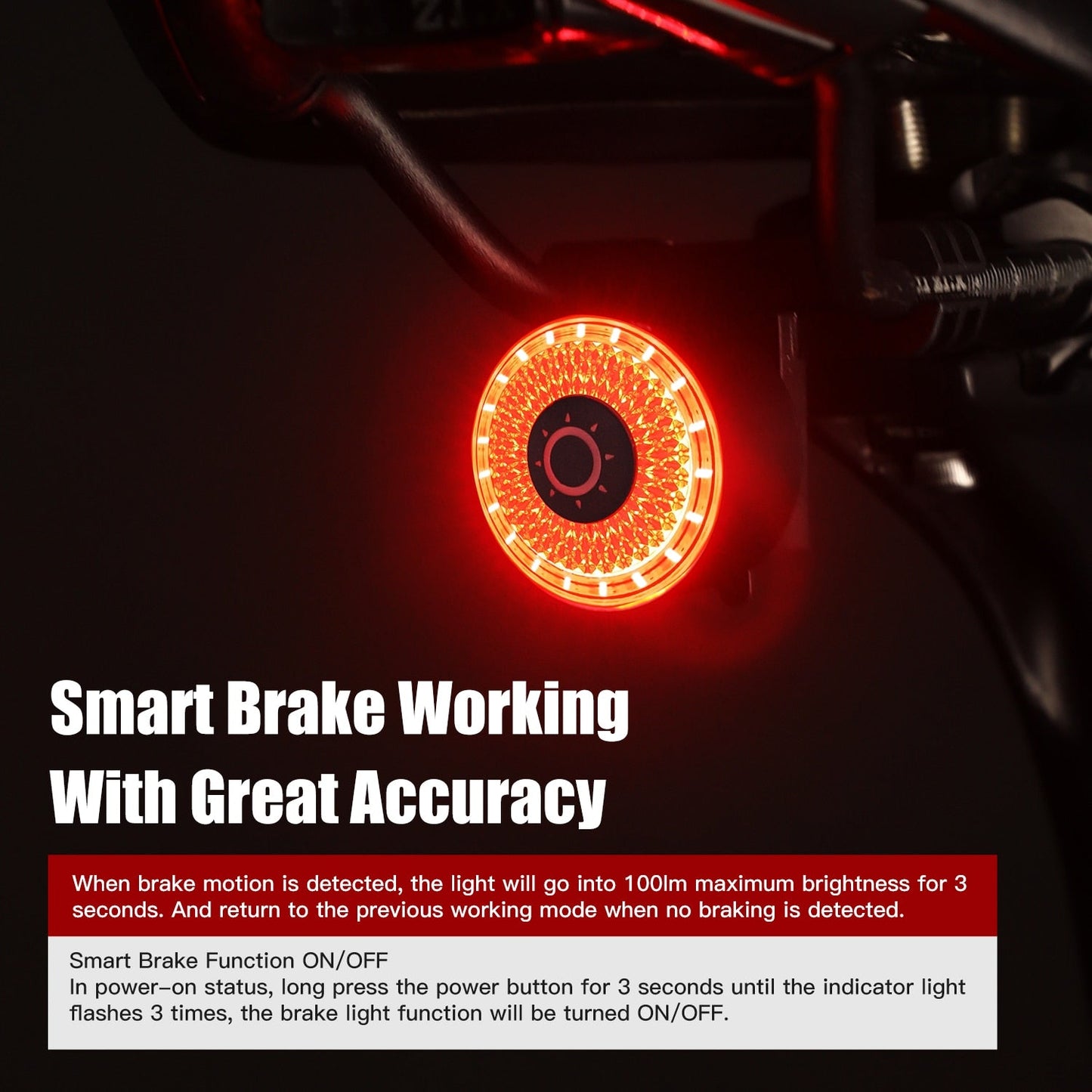Gaciron LOOP-100 Smart Brake Bike Tail light  - Bicycle Rear Light Magnetic Mounting For Seat Tube & Saddle Waterproof Bike Lamp