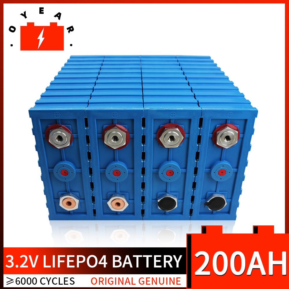 NEW 16PCS  3.2v 200Ah LiFePO4 Rechargeable Battery 190AH Plastic  Lithium iron Phosphate Packs Solar Battery