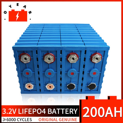 NEW 16PCS  3.2v 200Ah LiFePO4 Rechargeable Battery 190AH Plastic  Lithium iron Phosphate Packs Solar Battery