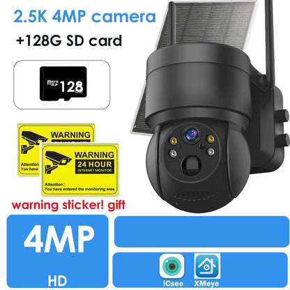 CHAMOUS 2.5K 4MP WiFi Wireless Outdoor IP Camera Solar Panel 1080P CCTV Security Camera Battery Long Standby ICsee Video Surveillance