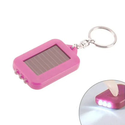 Portable LED Keychain Solar Flashlight | Mini Self-Defense Torch for Outdoor Hiking
