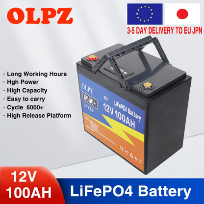 12V 400Ah 300Ah 250Ah 100AH LiFePO4 Lithium Iron Phosphate Battery Built-in BMS 6000+ Cycles For Campers Golf Cart Solar Storage