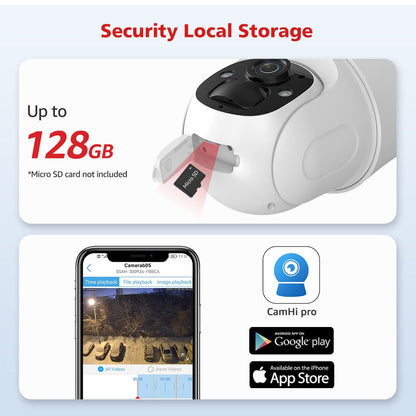 BOAVISION D4 Solar Camera - Wireless WIFI Solar Panel Outdoor 2MP 4MP PIR Human Detection Built-in 9000mah Rechargeble Battery Security Camera