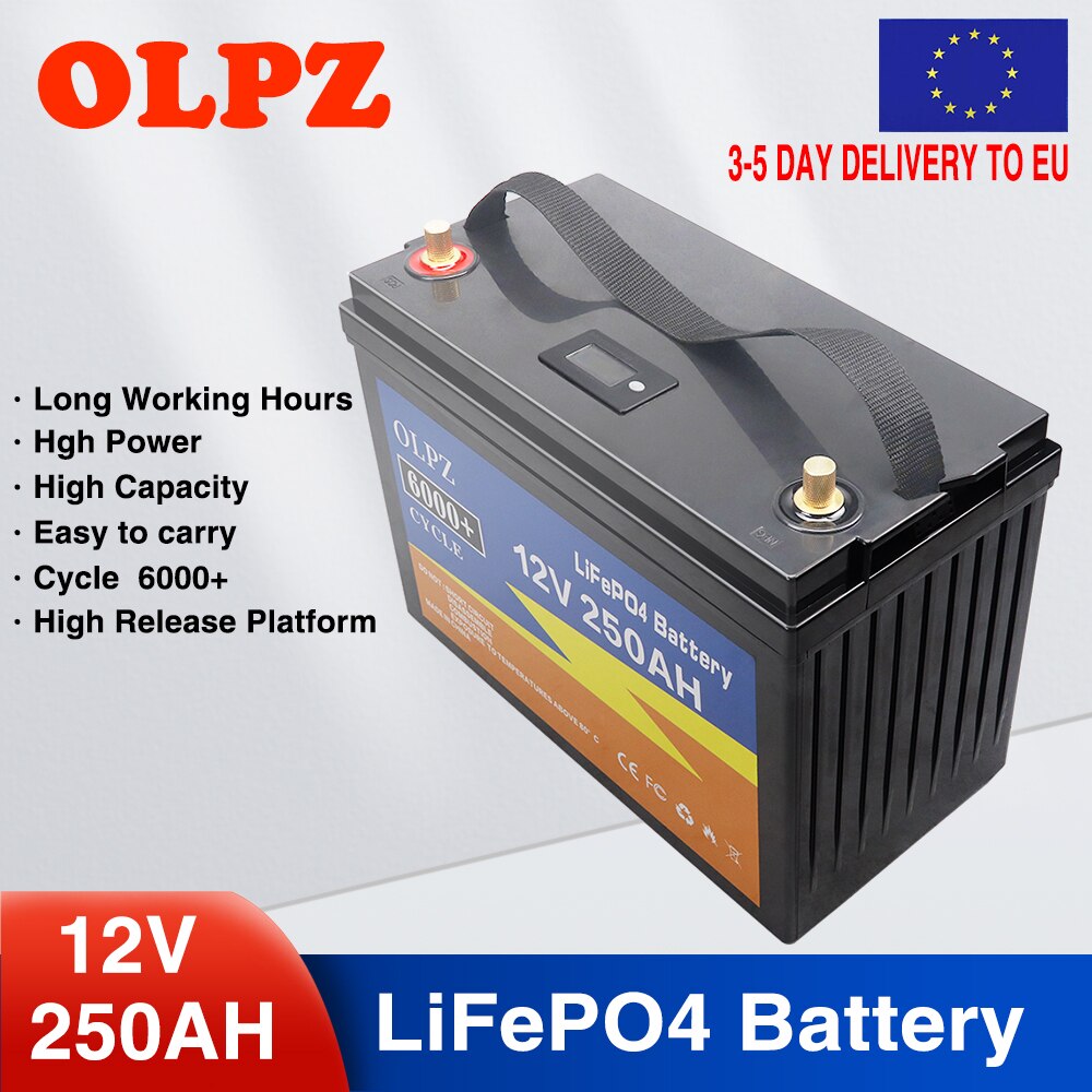 12V 400Ah 300Ah 250Ah 100AH LiFePO4 Lithium Iron Phosphate Battery Built-in BMS 6000+ Cycles For Campers Golf Cart Solar Storage