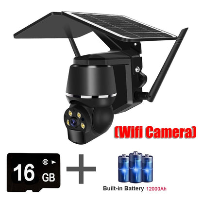 4G 5MP Outdoor Solar Panel Camara - Vigilancia WiFi Surveillance Camera Security Protection CCTV 360 PTZ Motion Detection Smart