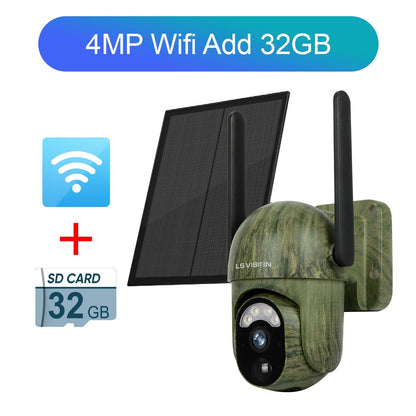 LS VISION LS-WS16M Solar Camera - 4MP 4G Solar Security Camera Wireless Outdoor WiFi Human/Animal Detection 2-Way Talk IP66 Waterproof Wildlife Camera