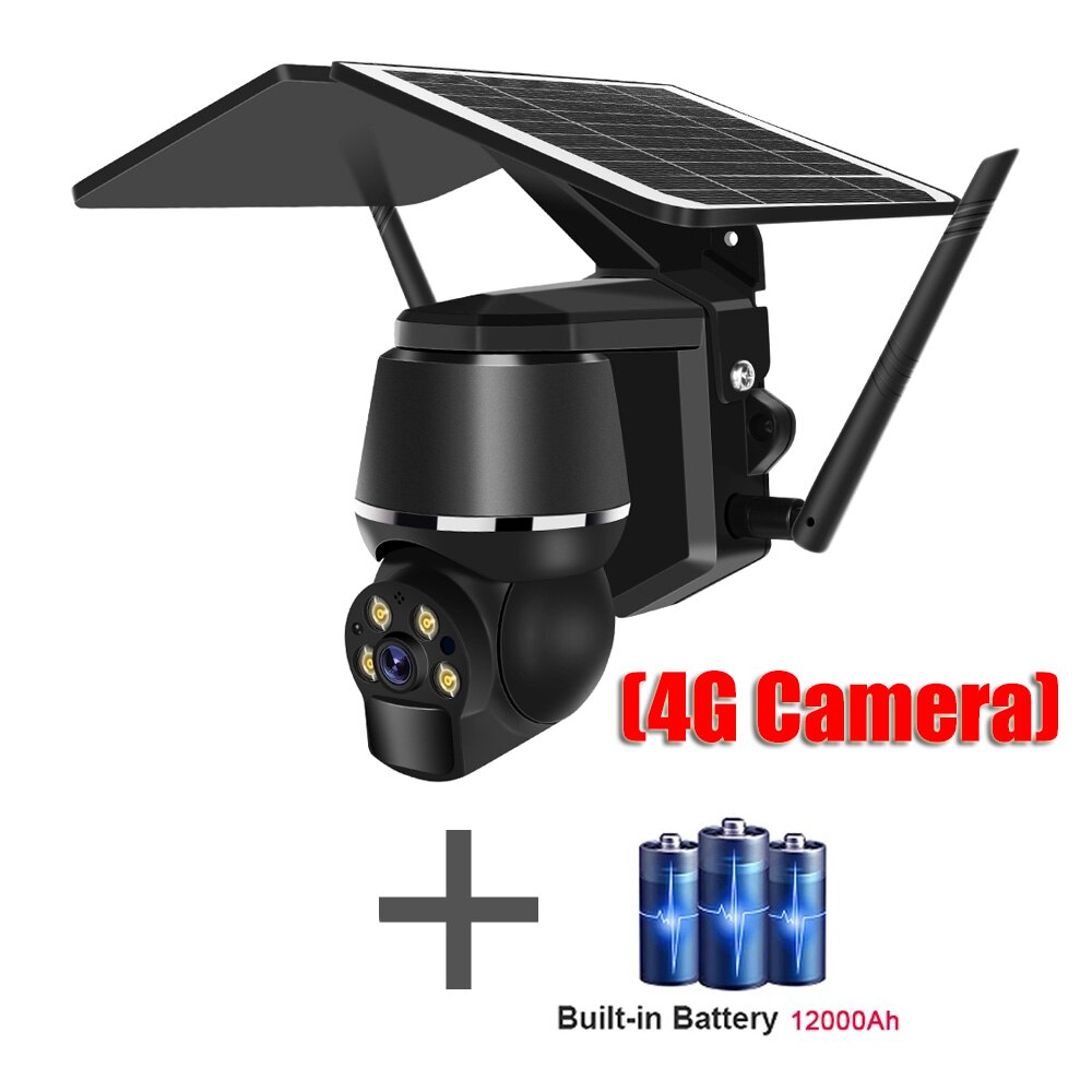 4G 5MP Outdoor Solar Panel Camara - Vigilancia WiFi Surveillance Camera Security Protection CCTV 360 PTZ Motion Detection Smart