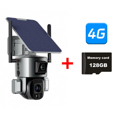 PEGATAH 8MP 4G Wireless Solar Camera - 4K WiFi Dual Lens 10X Solar Panel Human Detection PTZ Security Cam Waterproof ip Cameras